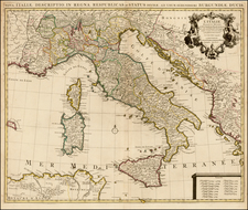 Italy Map By Johannes Covens  &  Cornelis Mortier