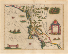 New England and Mid-Atlantic Map By Willem Janszoon Blaeu