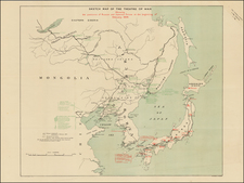 China, Japan, Korea and Russia in Asia Map By Weller and Graham