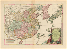 China, Japan and Korea Map By Jean Lattré