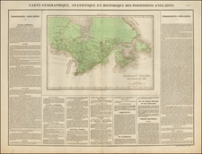 (Canada) Carte Geographique, Statistique et Historique Des Possessions Anglaises By Jean Alexandre Buchon