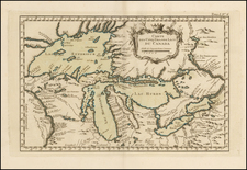 Midwest and Canada Map By Jacques Nicolas Bellin