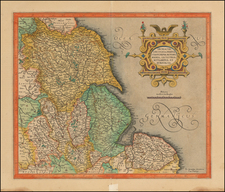 England and British Counties Map By  Gerard Mercator