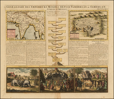 India and Central Asia & Caucasus Map By Henri Chatelain