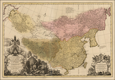 China, Korea and Central Asia & Caucasus Map By Jean-Baptiste Bourguignon d'Anville