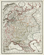 Europe, Poland, Russia, Hungary and Baltic Countries Map By Conrad Malte-Brun