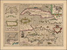 Caribbean Map By Jodocus Hondius - Mercator