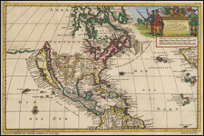 North America and California as an Island Map By Pieter van der Aa