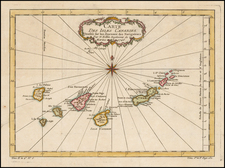 Portugal and Balearic Islands Map By Jacques Nicolas Bellin