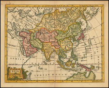 Asia, Asia and Australia Map By Thomas Jefferys