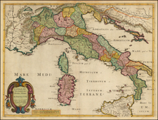 Italy Map By Melchior Tavernier