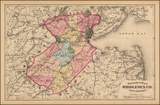 New Jersey Map By Comstock & Cline Beers