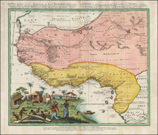 West Africa Map By Homann Heirs / Johann Matthaus Haas