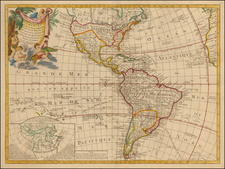 South America and America Map By Jean Baptiste Louis Clouet