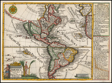 South America and America Map By Johann George Schreiber