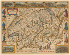 Switzerland Map By Jodocus Hondius
