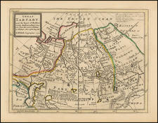 China, Central Asia & Caucasus and Russia in Asia Map By Herman Moll