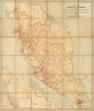 Southeast Asia Map By Federated Malay States Surveyor General