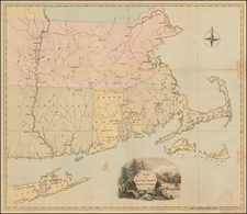 New England, Connecticut and Massachusetts Map By Anonymous