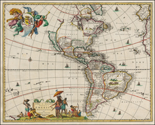 Western Hemisphere, South America and America Map By John Ogilby