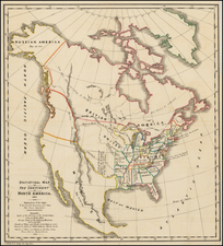 United States and North America Map By Alexis De Tocqueville