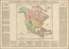 United States, North America and Canada Map By Jean Alexandre Buchon