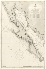 Baja California and California Map By British Admiralty