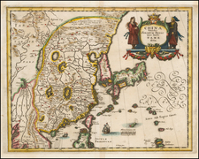 China, Japan and Korea Map By Matthaus Merian