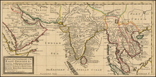 Indian Ocean, India, Southeast Asia and Malaysia Map By Herman Moll