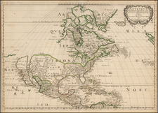 Midwest, North America and California Map By Nicolas Sanson