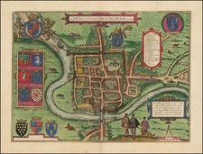 England Map By Georg Braun  &  Frans Hogenberg