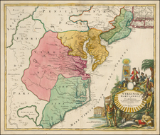 Mid-Atlantic and Southeast Map By Johann Baptist Homann