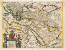 Turkey, Mediterranean, Middle East and Turkey & Asia Minor Map By Matthaus Merian