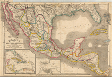 Texas, Mexico and Baja California Map By James Wyld