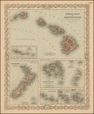 Hawaii, Hawaii and Other Pacific Islands Map By Joseph Hutchins Colton