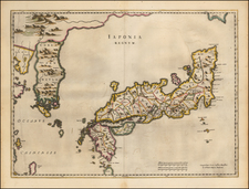 Japan and Korea Map By Johannes Blaeu