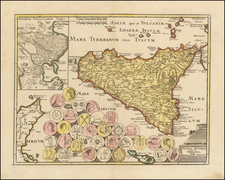 Sicily Map By Johann Christoph Weigel