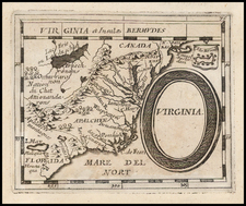 Virginia  (Virginia et Insulae Bermudes) By Pierre Du Val / Johann Hoffmann