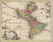 California as an Island and America Map By Johann Christoph Weigel