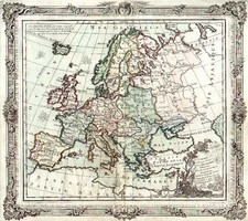 Europe and Europe Map By Louis Brion de la Tour