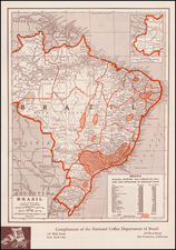 Brazil Map By National Coffee Department of Brazil