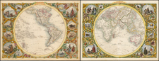 World, Eastern Hemisphere, Western Hemisphere, South America and America Map By John Tallis