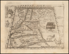 Central Asia & Caucasus, Middle East and Russia in Asia Map By Giacomo Gastaldi