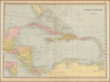 Caribbean Map By George F. Cram