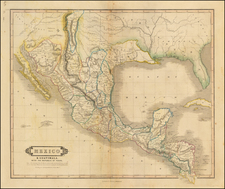 Texas, Plains, Southwest, Rocky Mountains and Mexico Map By William Home Lizars