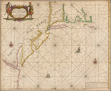 United States, New England, Mid-Atlantic and Southeast Map By Hendrick Doncker