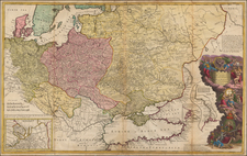 Poland, Russia, Ukraine, Baltic Countries, Balkans, Scandinavia and Germany Map By Herman Moll