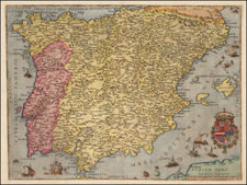 Spain and Portugal Map By Cornelis de Jode