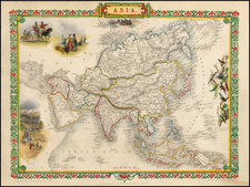 Asia and Asia Map By John Tallis