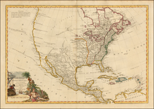 United States and North America Map By Louis Brion de la Tour / Esnauts & Rapilly